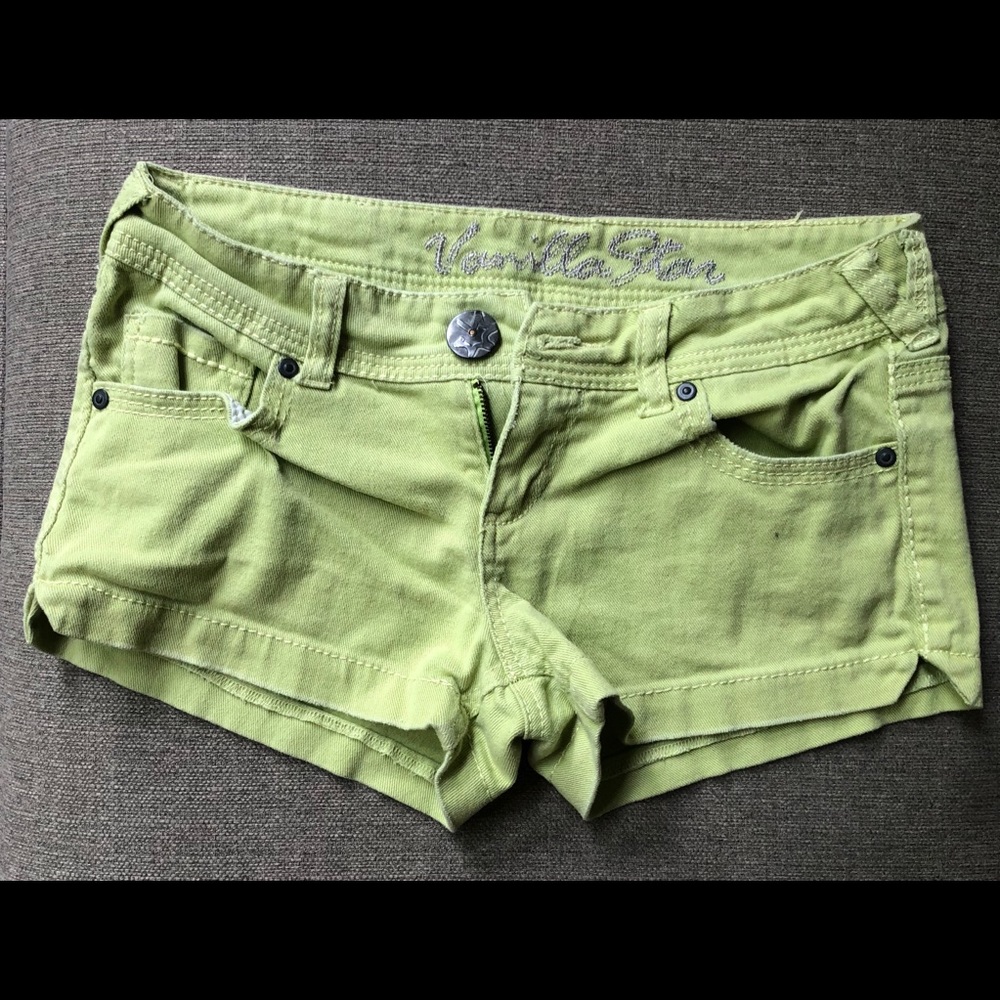 Green jean shorts!
